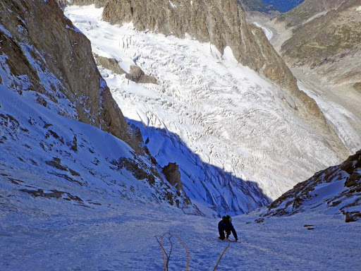 On the north face of the Grandes Jorasses